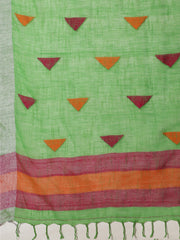 Laa Calcutta Green cotton Handloom saree