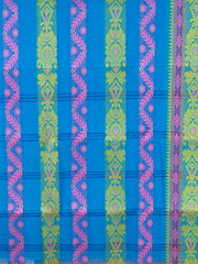 Laa Calcutta Blue & Multi pure cotton Taant saree