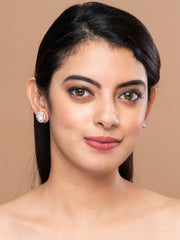 Silver & White AD Circular studs