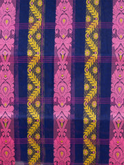 Laa Calcutta Navy Blue & Multi pure cotton Taant saree