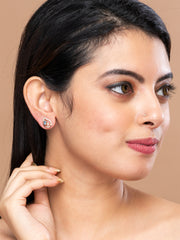 Sea Green & Gold Paisley shape Stud earrings