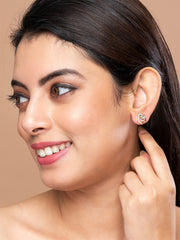 Sea Green & Gold Paisley shape Stud earrings