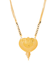 Gold-Plated Black Beaded Long Chain Mangalsutra