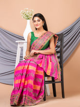 Laa Calcutta Pink & Multi pure cotton Taant saree