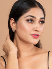 Gold & White Spiked studs