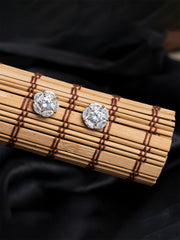 Silver & White AD Circular studs