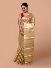 Laa Calcutta Golden zari woven Tissue Banarashi saree for women