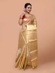 Laa Calcutta Golden zari woven Tissue Banarashi saree for women