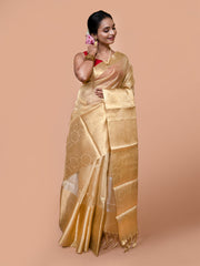 Laa Calcutta Golden zari woven Tissue Banarashi saree for women