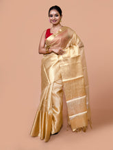 Laa Calcutta Golden zari woven Tissue Banarashi saree for women