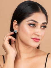 Sea Green & White AD Circular stud