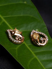 Yellow & Gold Paisley shape Stud earrings