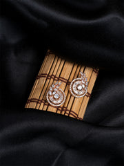 Rose Gold & White AD Circular studs