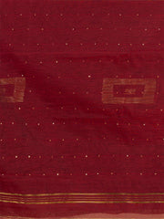 Laa Calcutta Maroon silk cotton embllished box sequence saree