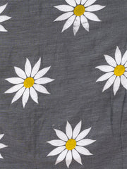 Laa Calcutta Grey & White Pure cotton Sunflower design Handloom Saree