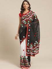 Black & White handloom saree