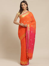 Orange & Pink handloom saree