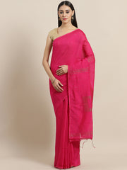 Laa Calcutta Pink silk cotton embllished box sequence saree