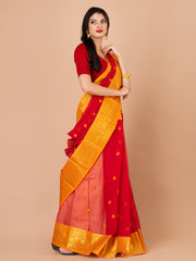 Laa calcutta Red & Yellow Bengal Taant