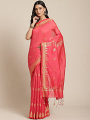 Red & Golden handloom saree