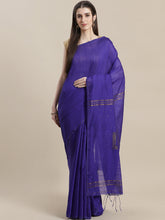 Laa Calcutta Blue silk cotton embllished box sequence saree