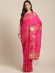 Pink & Golden handloom saree