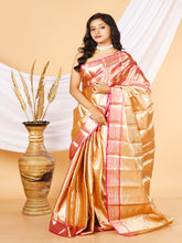 Gold & Pink all over zari work Garad saree