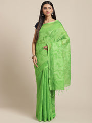 Green handloom saree