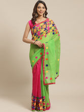 Green & Pink   handloom saree