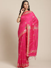 Pink & Golden handloom saree