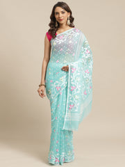 Sea Green & Multi Jamdani Saree