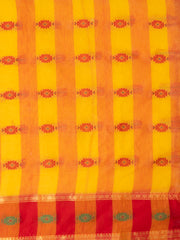 Laa Calcutta Yellow & Red women pure cotton  Taant saree