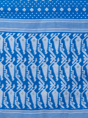 Laa Calcutta Blue & White Woven jamdani saree
