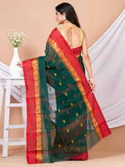 Laa Calcutta Deep Green & Maroon Bengal Taant