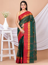 Laa Calcutta Deep Green & Maroon Bengal Taant