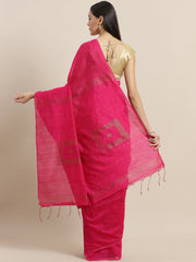 Laa Calcutta Pink silk cotton embllished box sequence saree