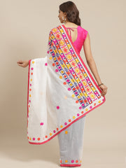 Grey & Navy Blue handloom saree