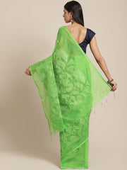 Green handloom saree