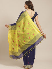 Blue & Yellow handloom saree