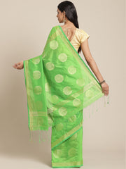 Green & Golden handloom saree