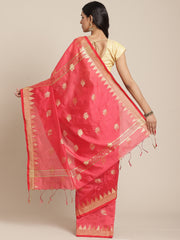Red & Golden handloom saree