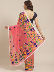 Pink & Green handloom saree