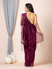 Laa Calcutta Magenta & Gold silk cotton embllished box sequence saree