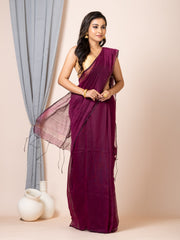 Laa Calcutta Magenta & Gold silk cotton embllished box sequence saree