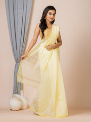 Laa Calcutta Yellow & Gold silk cotton embllished box sequence saree