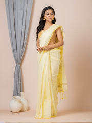 Laa Calcutta Yellow & Gold silk cotton embllished box sequence saree
