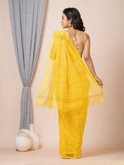 Laa Calcutta Yellow & Gold silk cotton embllished box sequence saree