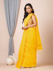 Laa Calcutta Yellow & Gold silk cotton embllished box sequence saree