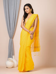 Laa Calcutta Yellow & Gold silk cotton embllished box sequence saree