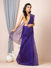 Laa Calcutta Purple & Gold silk cotton embllished box sequence saree
